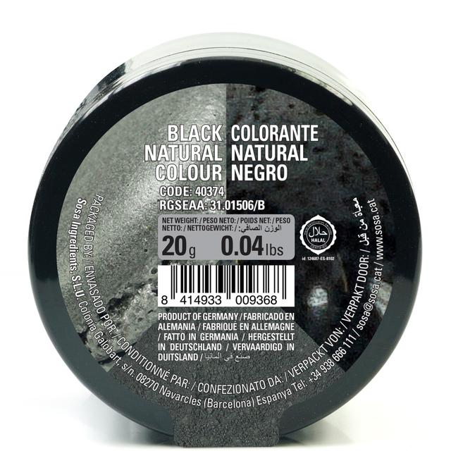 Black fat&water soluble natural colouring powder