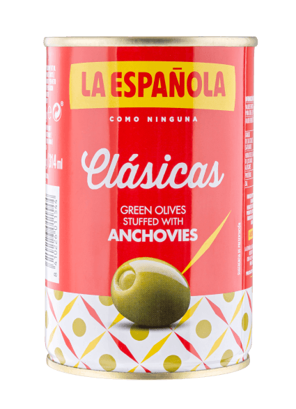 Groene olijven met ansjovis tripack mini-bar La Española